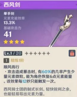 原神祭礼剑满级属性是多少 原神祭礼剑90级属性介绍